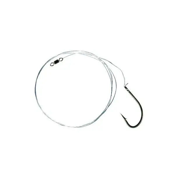 Mustad O'Shaughnessy Fluorocarbon Live-Bait Leader – 18", 4/0 (3-Pack) 1