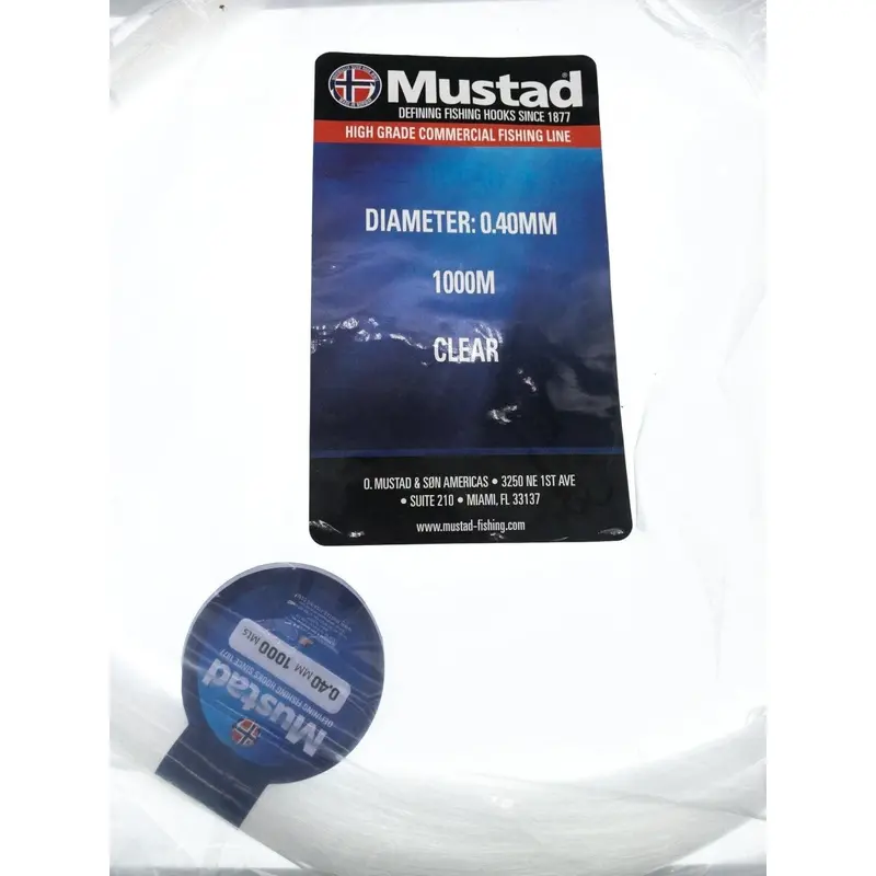 Mustad Thor Commercial Monofilament Line – High-Grade Clear Spool, 1000M 1