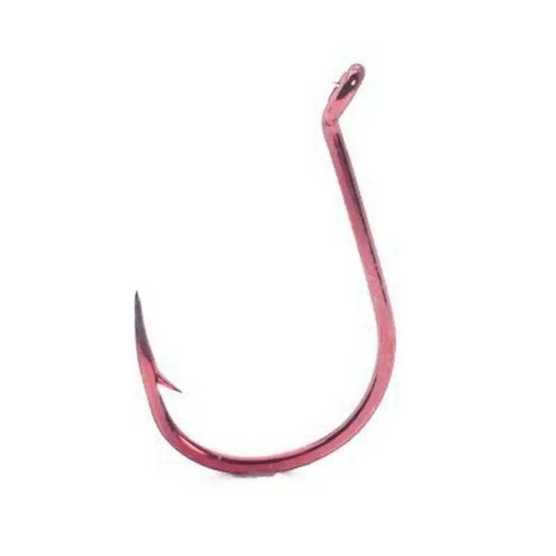 Mustad Wide Gap Drop Shot Hook, Size 8, Pack Of 10 – Red Finish 1