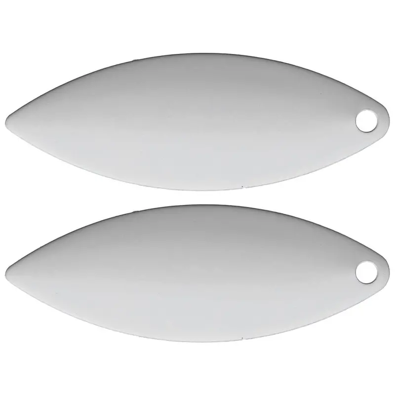 Mustad Willow Spinner Blade – 2-3/4" X 13/16", White, Pack Of 10 1