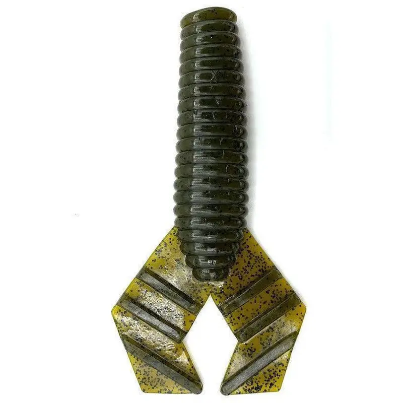 Nichols Trailblazer Double Tail Grub – 4-Inch Green Pumpkin, Pack Of 8 1