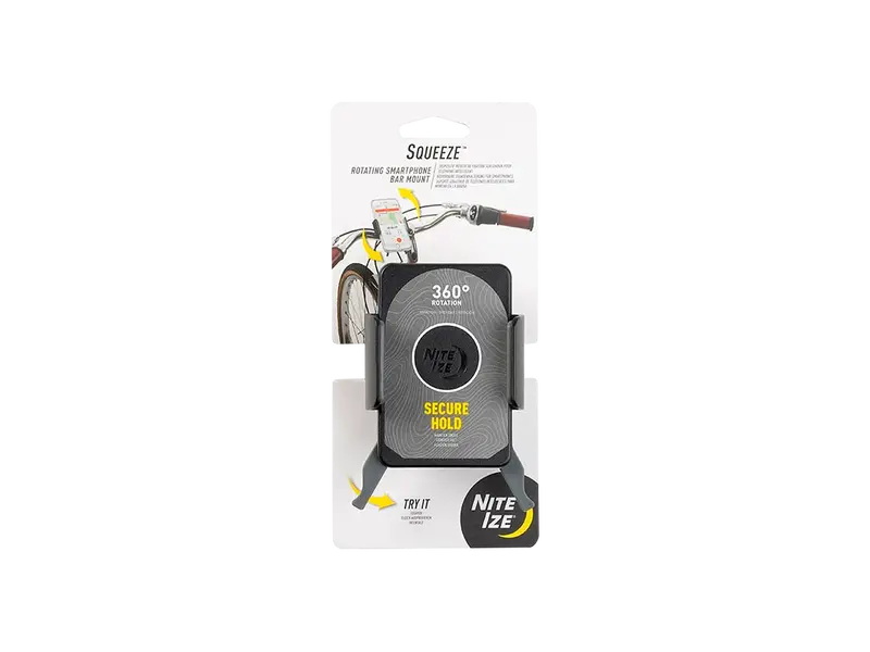 Nite Ize Squeeze Rotating Bar-Mount Smartphone Holder – Black 1