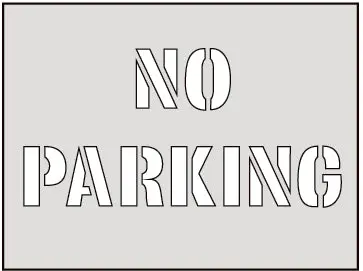 'No Parking' Road Marking Stencil 1