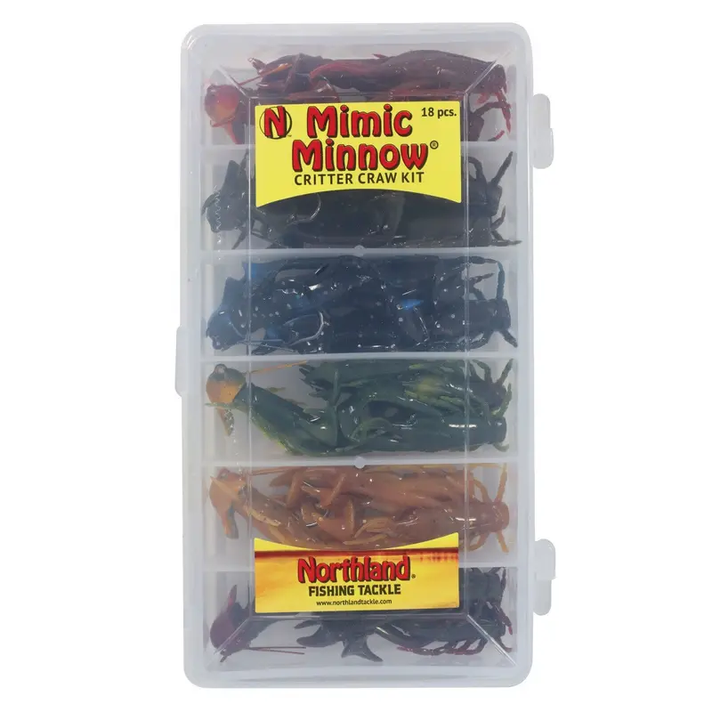Northland Mimic Minnow Critter Craw Soft Bait Kit – 18-Piece 1