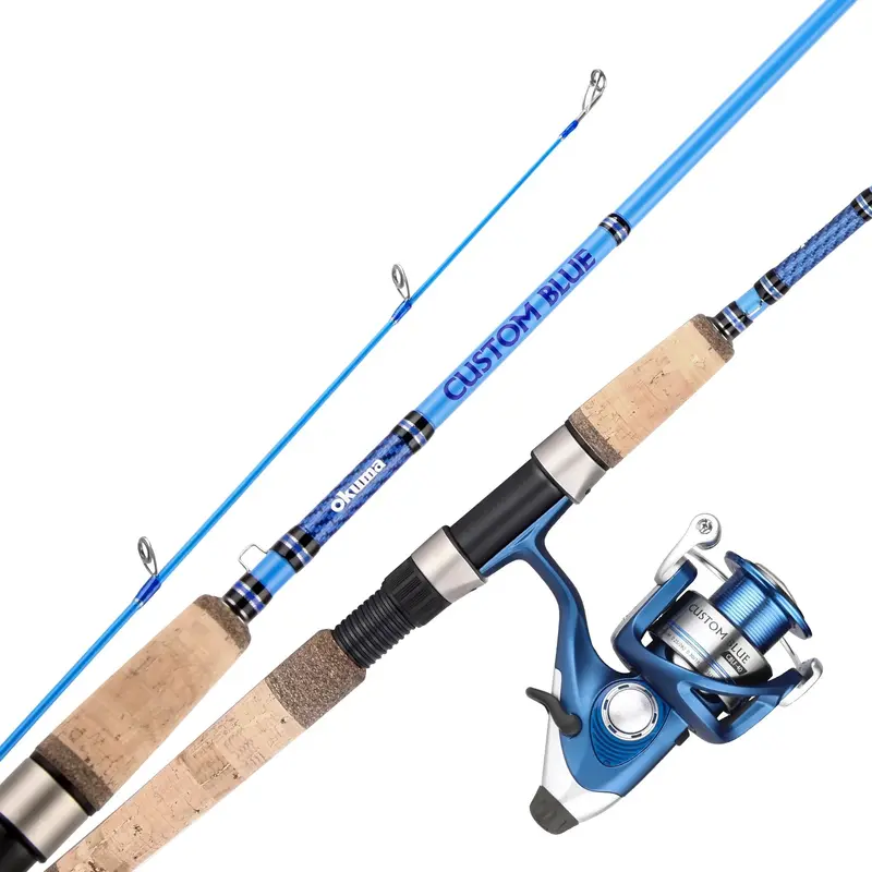 Okuma Custom Blue Bait Feeder Spin Combo – 7-Foot Medium Power, Size 40 Reel, 2-Piece 1