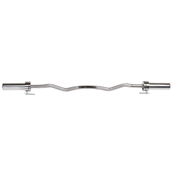 Olympic Ez Curl Bar – Chrome-Finished Wavy Grip Barbell 1