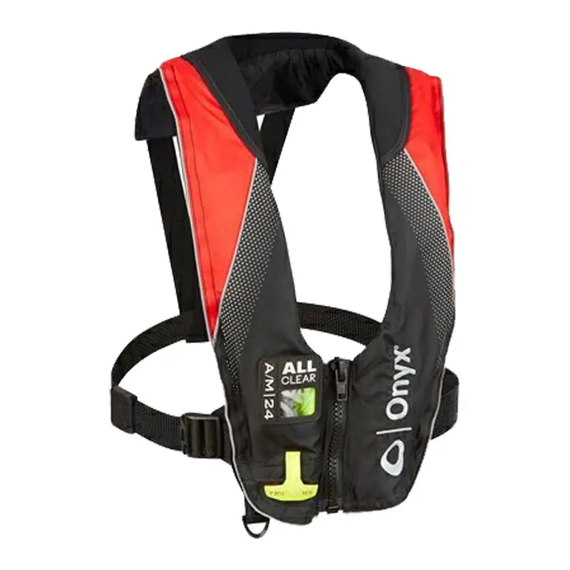 Onyx A/M-24 Inflatable Life Jacket – All-Clear Auto/Manual, Red 1