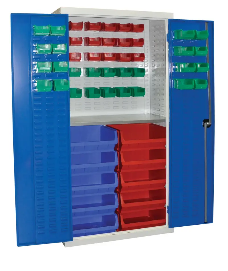 Organized Parts Storage Cabinet – Includes 10X Size-6 + 41X Size-2 Containers 1