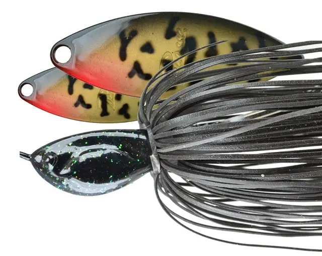 Painted Double Willow Spinnerbait – Midnight Limit Dark Tactical Design 1