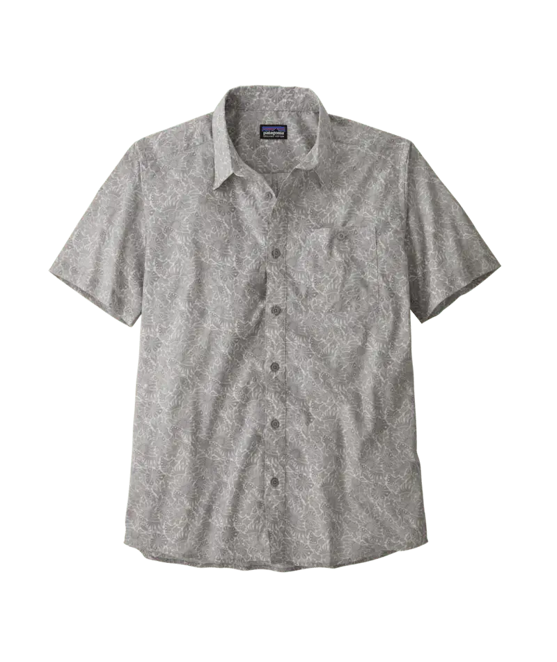 Patagonia Men'S Go-To Shirt – Bees & Flowers Print In Salt Grey 1