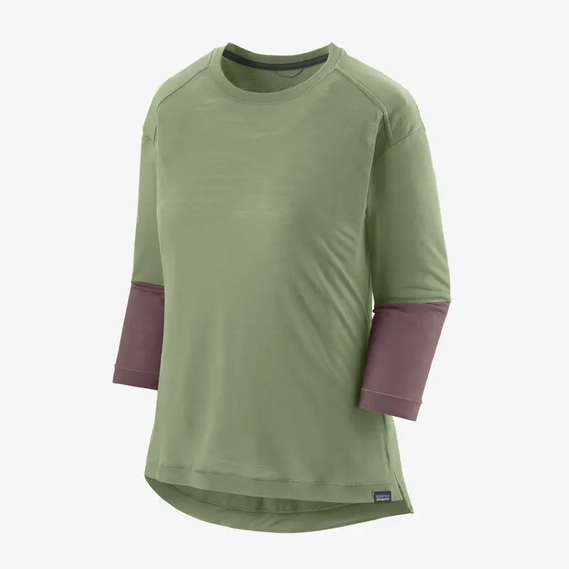 Patagonia Women'S Merino Wool 3/4-Sleeve Cycling Jersey – Salvia Green 1