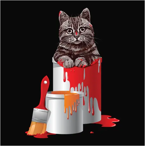 Playful Kitten Graphic T-Shirt 1