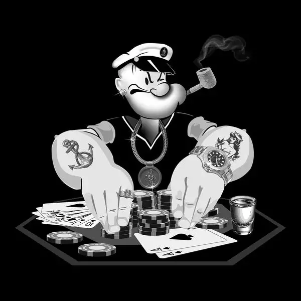 Popeye The Gamblin’ Man Retro Cartoon Tee 1