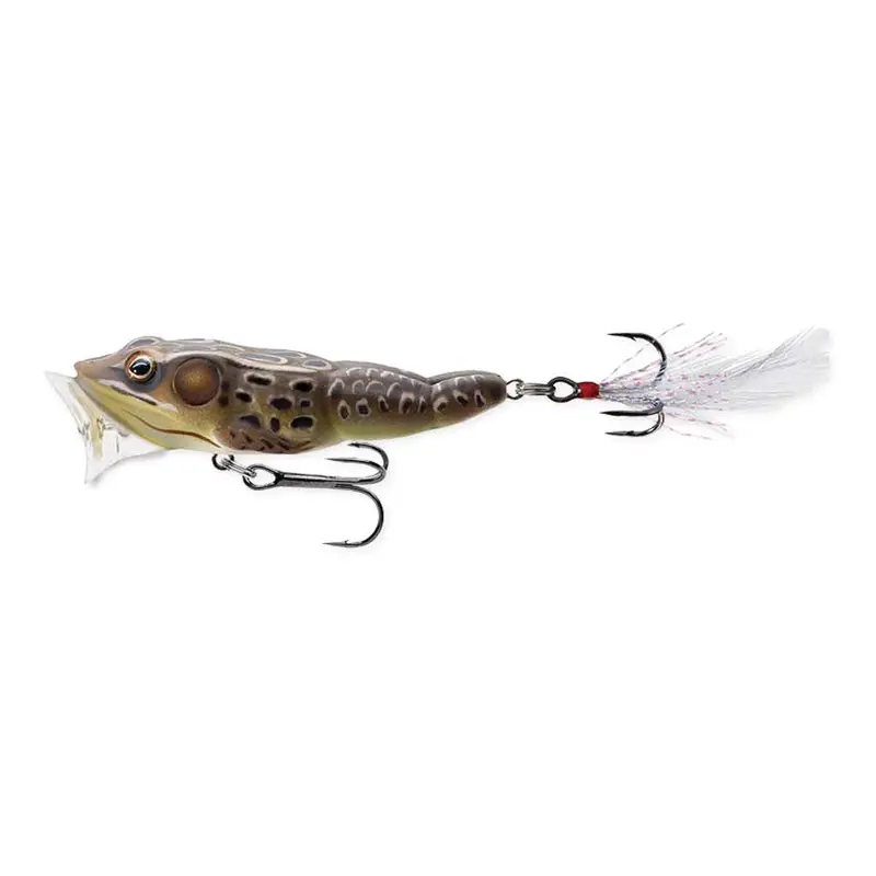 Popper Frog Tan/Brown – Hollow-Body Topwater Frog Bait For Weedy And Lily Pad Environments 1