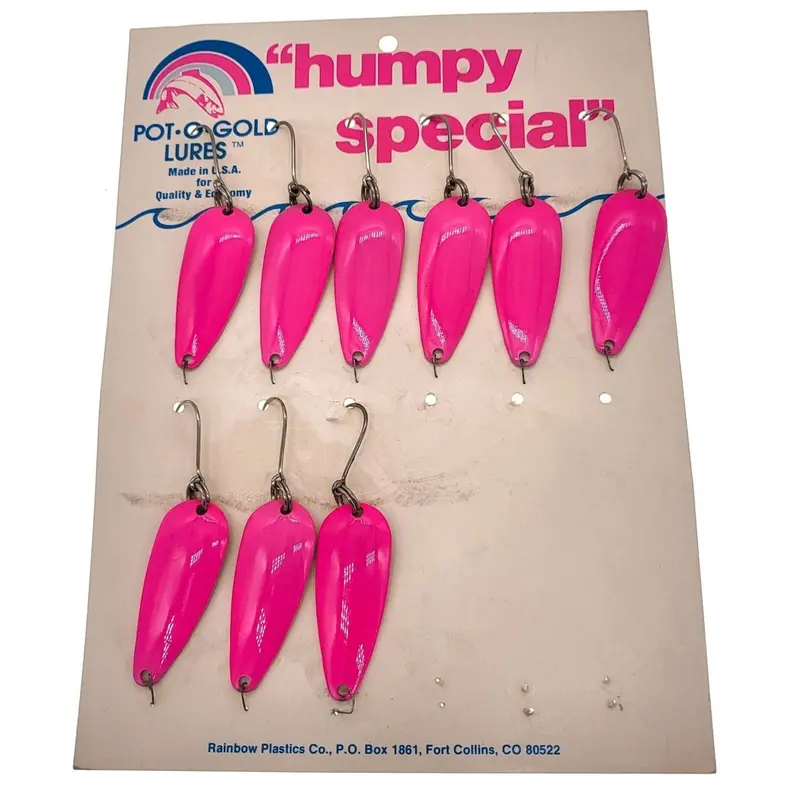 Pot-O-Gold Humpy Special Spoon Lure – 1/2 Oz Heavy-Duty Trolling & Casting Bait – Hot Pink Pack Of 9 1