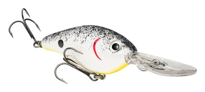 Pro-Model 8Xd Deep-Diving Crankbait – Pearl/Black Splatter With Chartreuse Belly 1