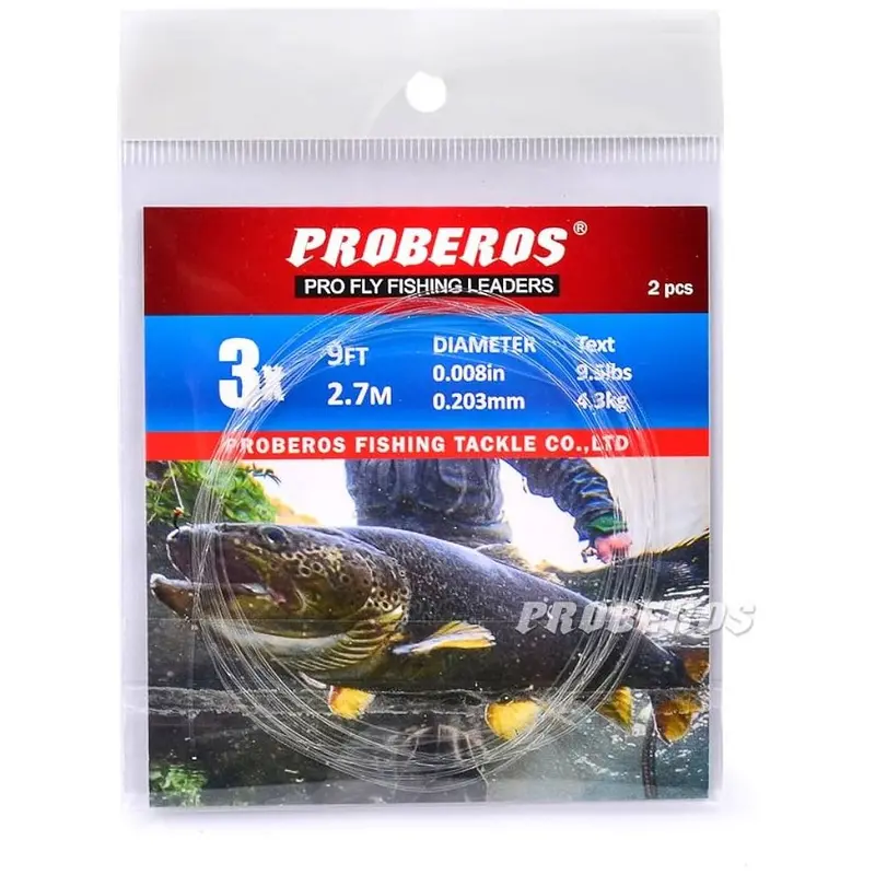 Proberos 6X Fly Fishing Leaders – 4 Lb | 9 Ft (2-Pack) 1