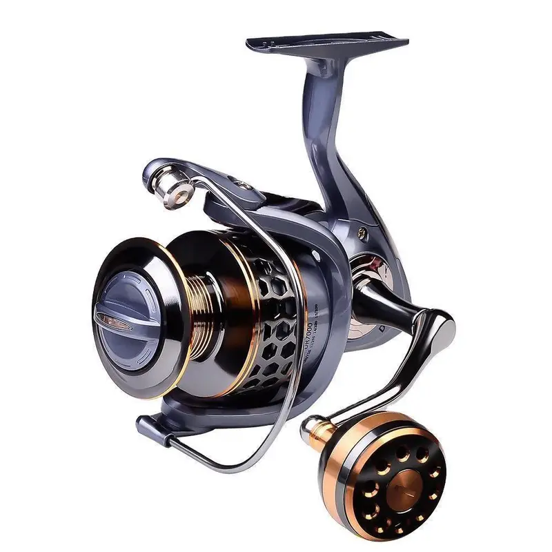 Proberos 7000 Spinning Reel – 5.2:1 Gear Ratio, Blue/Grey/Gold Accents 1