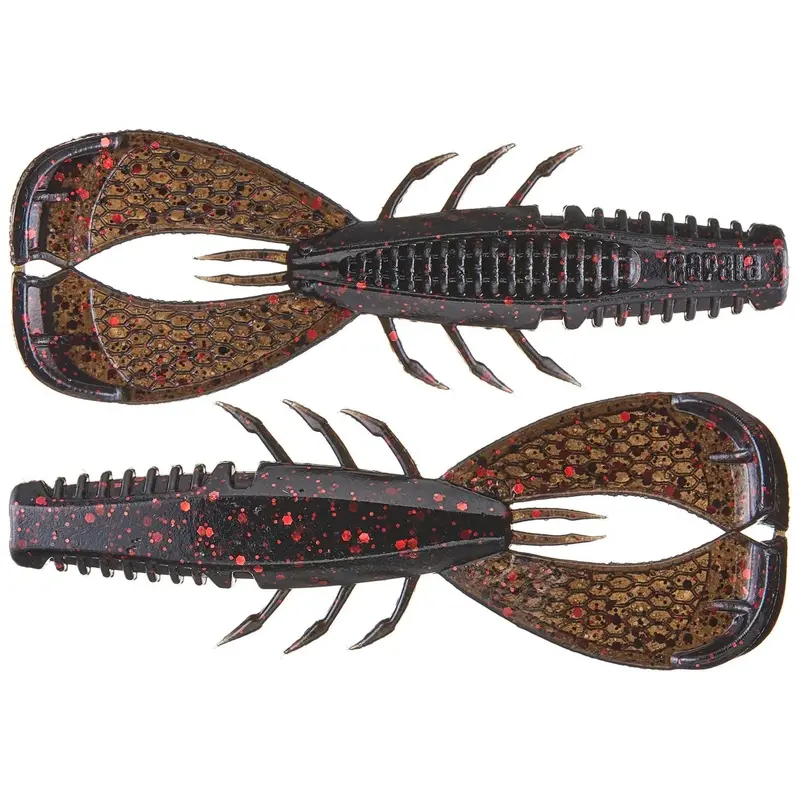 Rapala Crushcity Cleanup Craw – 3.5", Black/Red Flake, 7-Pack 1