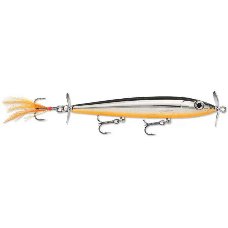 Rapala X-Rap Prop Topwater Bait – 4.375-Inch Chrome/Black Back/Orange Belly, 3/8 Oz 1