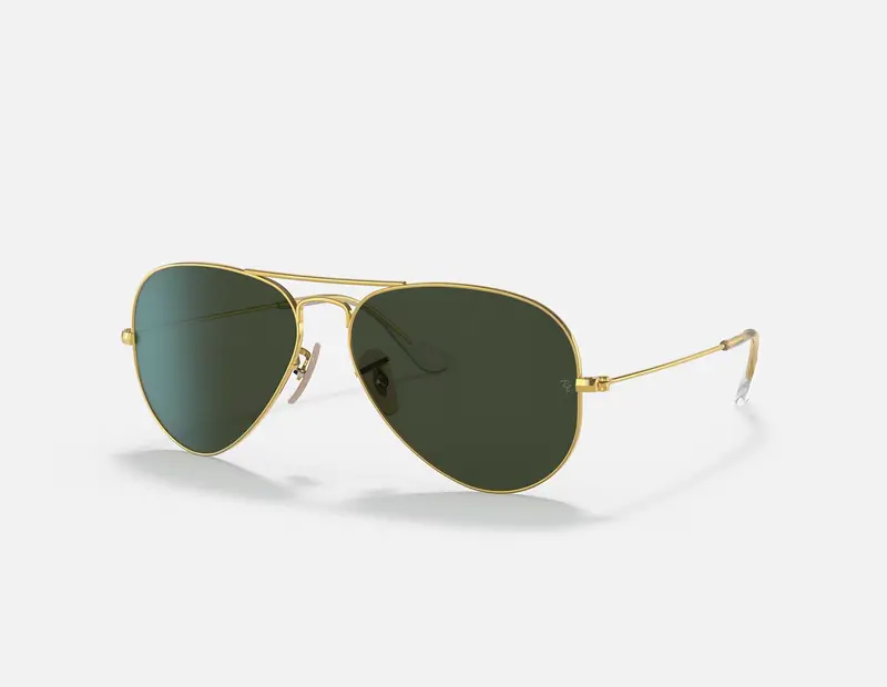 Ray-Ban Aviator Sunglasses – Polished Arista Gold Frame With G-15 Green Lenses 1
