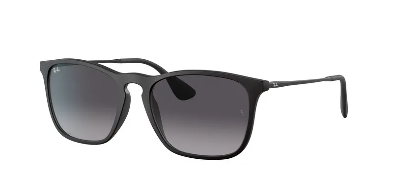 Ray-Ban Chris Sunglasses – Matte Black Frame With Light Grey Gradient Dark Grey Lenses 1