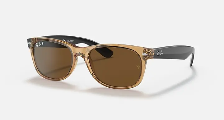 Ray-Ban New Wayfarer Classic Sunglasses – Honey Tortoise Frame And Brown Polarized Lenses 1