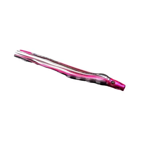 Red Eye Medium Aluminum Jet Head Trolling Lure – 9.5", 3 Oz, Pink Head With Pink/White Skirt 1