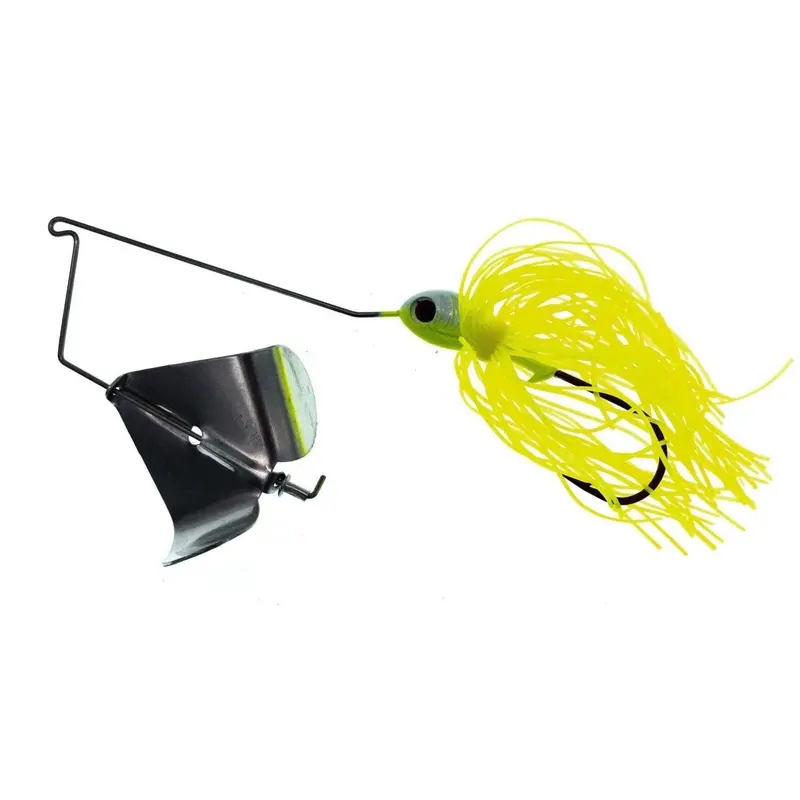 Red River Tackle Buzz Beater Jig – 3/8 Oz, White/Chartreuse Head With Red Eye & Chartreuse Skirt 1