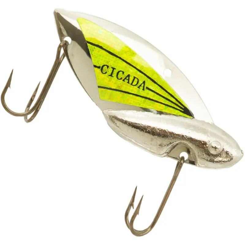 Reef Runner Cicada Blade Lure – 1/4 Oz Nickel-Chartreuse Finish 1