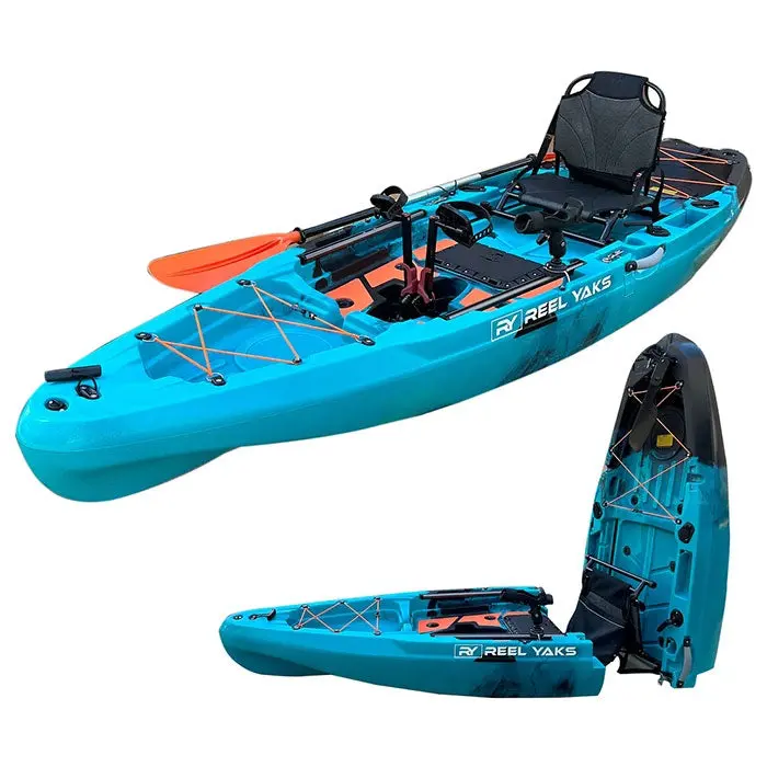 Reelyaks Rapido 10.8-Foot Propeller-Drive Pedal Fishing Kayak – 440-Lb Capacity, Modular Two-Piece 1