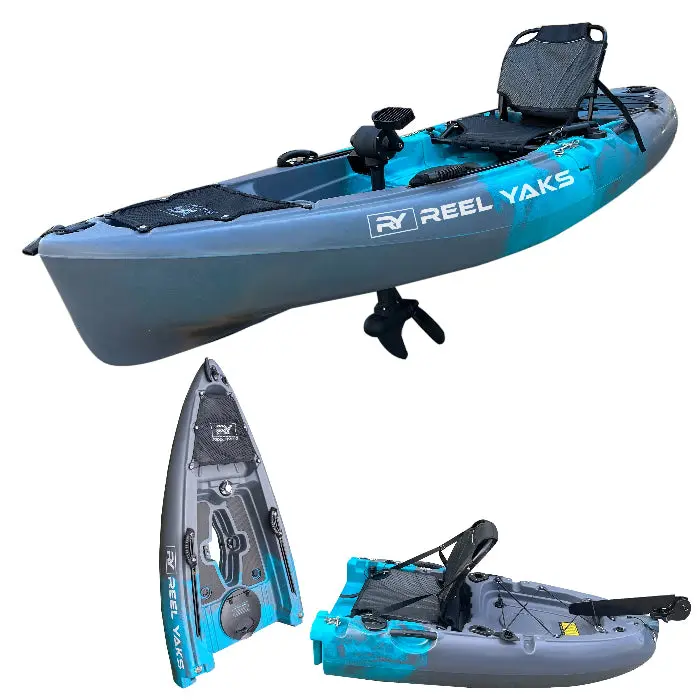 Reelyaks Raptor 9.5-Foot Propeller-Drive Pedal Fishing Kayak – 380-Lb Capacity, Modular Two-Piece 1
