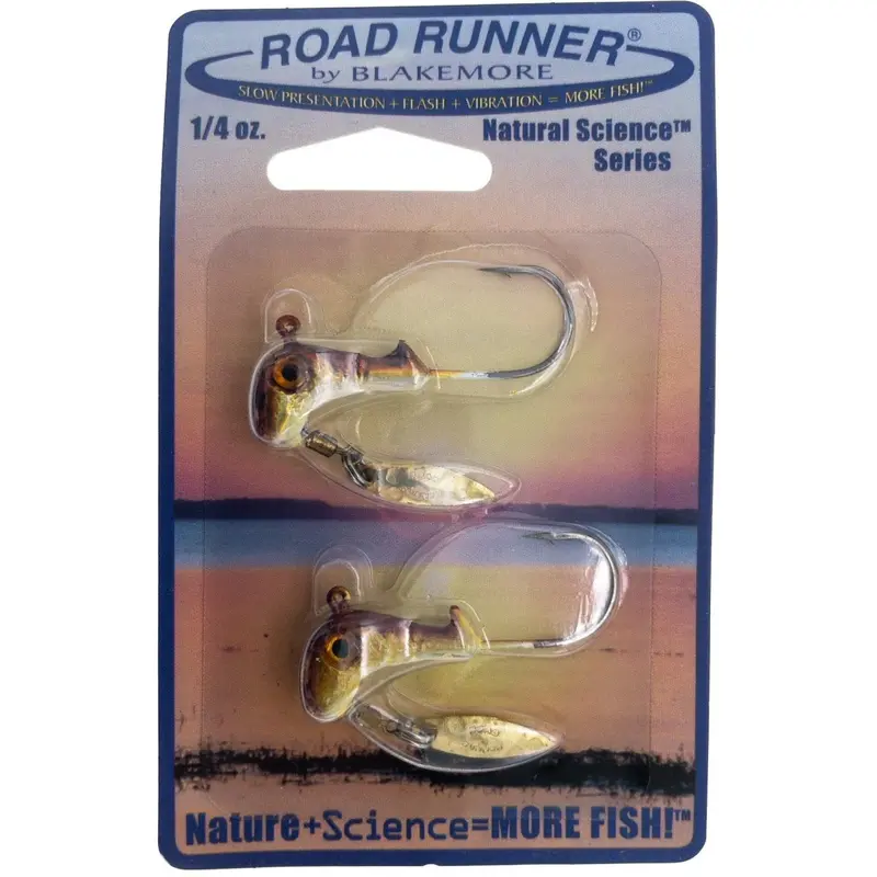 Road Runner Natural Science Jig Heads – 1/4 Oz, 2-Pack 1