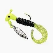 Road Runner Pro Series Spin Jigs – 1/8 Oz, 2-Pack (Chartreuse/Black/Silver) 1