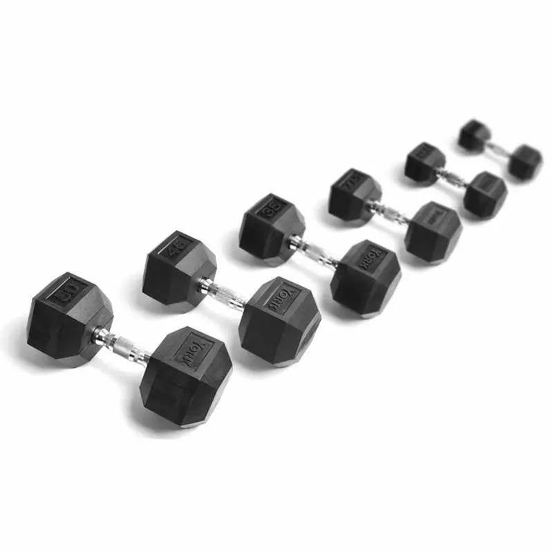 Rubber-Coated Hex Dumbbells – Sold Individually 1