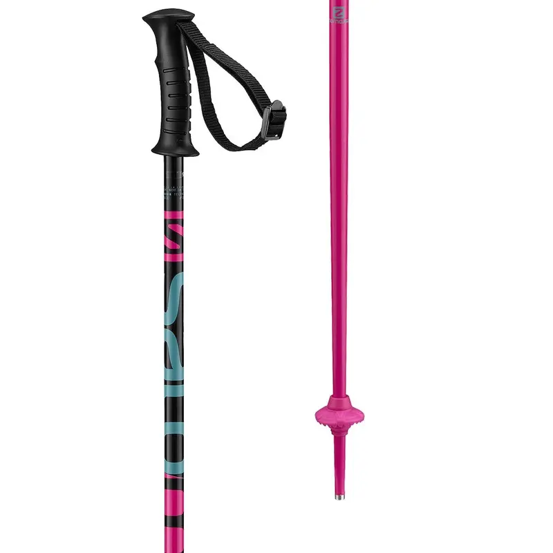 Salomon Kaloo Jr Ski Poles – 2024 Youth Model With Ergonomic Grips And Adjustable Straps 1