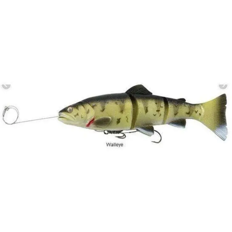 Savage Gear Pre-Rigged 3D Line-Thru Trout Swimbait – 8-Inch Walleye Profile, Segmented Body, 3.33 Oz 1