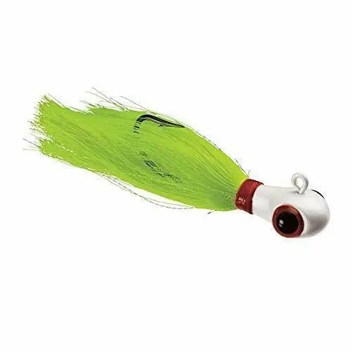 Sea Striker Bug Eye Jig – White Head With Chartreuse Tail 1