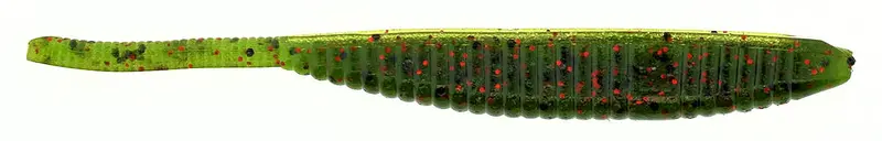 Shad-Shaped Worm – Watermelon Red With Black Accents 1