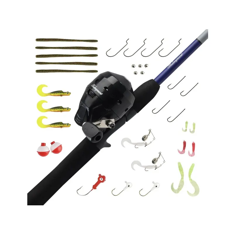 Shakespeare Spincast Catch More Fish Starter Fishing Kit – Rod, Reel, Line, And Lures 1