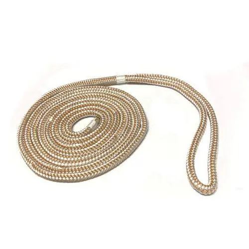 Shoreline Marine Double-Braided Nylon Dock Line – 1/2 Inch X 15 Feet, Gold & White 1