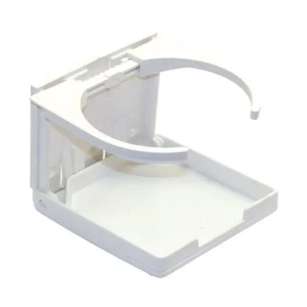 Shoreline Marine Fold-Up Drink Holder – White, Space-Saving Mount 1