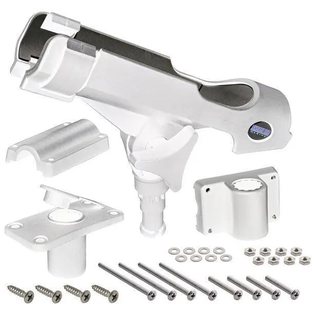 Shoreline Marine Universal Rod Holder – Adjustable White Mount 1