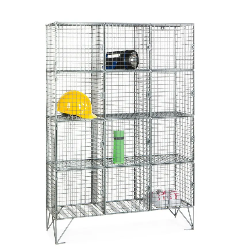 Six-Door Wire Mesh Security Lockers 1