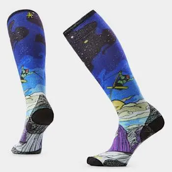 Smartwool Women’S Zero Cushion Ski Socks – Galactic Print, Over-The-Calf 1