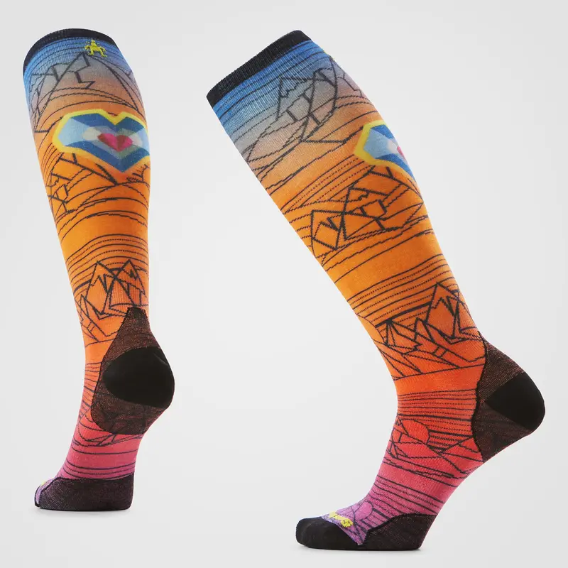 Smartwool Zero Cushion Ski Socks – Geo Peaks Print, Over-The-Calf 1