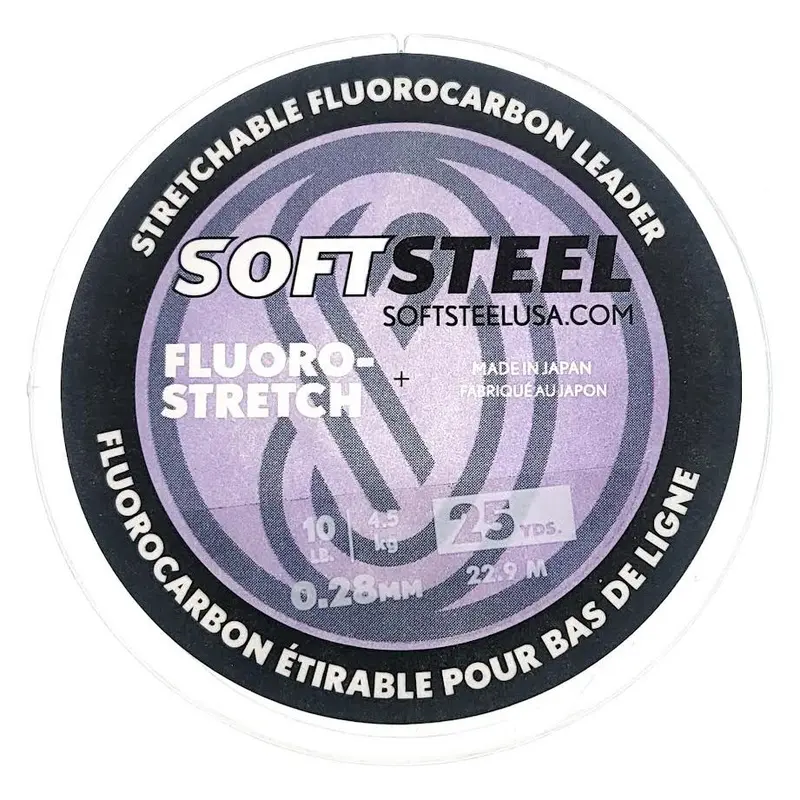Soft Steel Fluoro-Stretch Leader – 25-Yard Spool, Stretchable Fluorocarbon 1