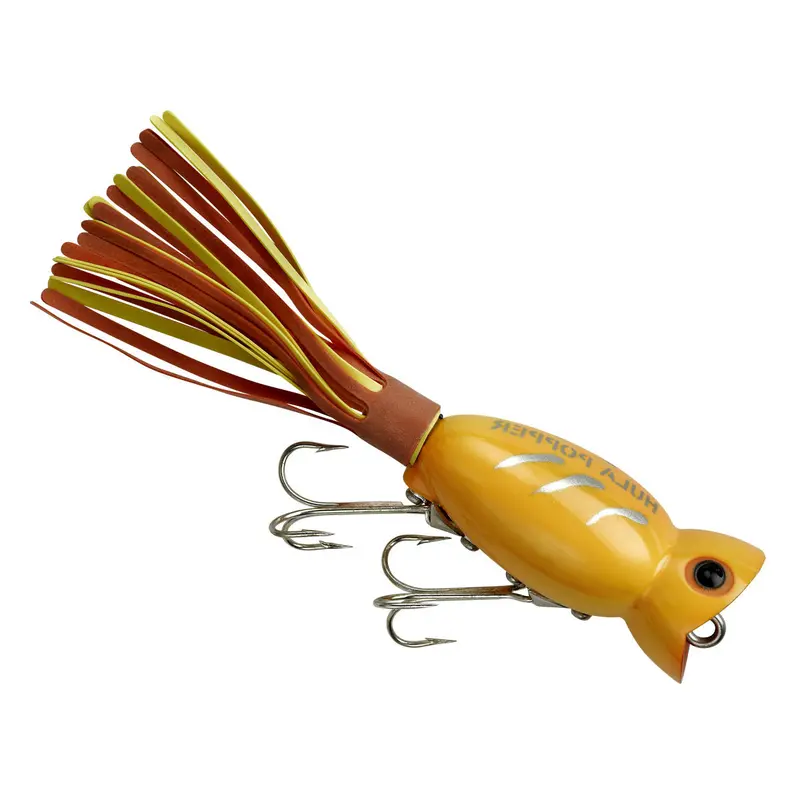 Solid Yellow Hula Popper Fishing Lure 1