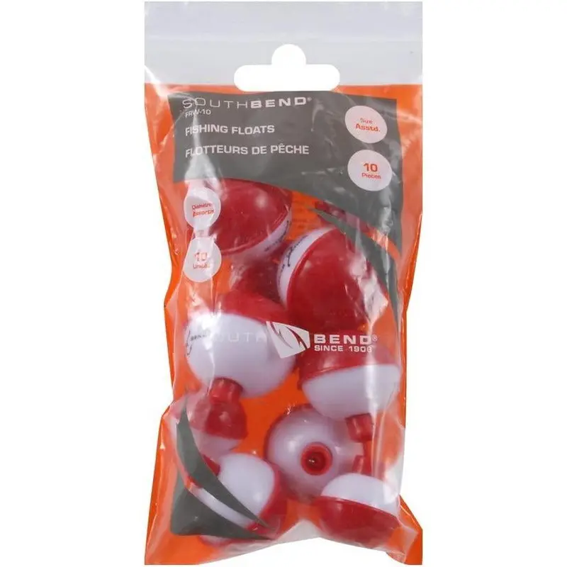 South Bend Assorted Red & White Push-Button Floats – Pack Of 10 1