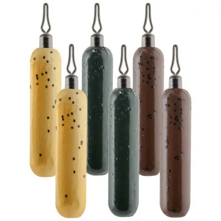 South Bend Drop Shot Cylinder Weights – 0.375-Ounce, Assorted Colors, 6-Pack 1